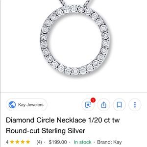 Diamond Necklace 1/20 ct tw Round-cut Silver